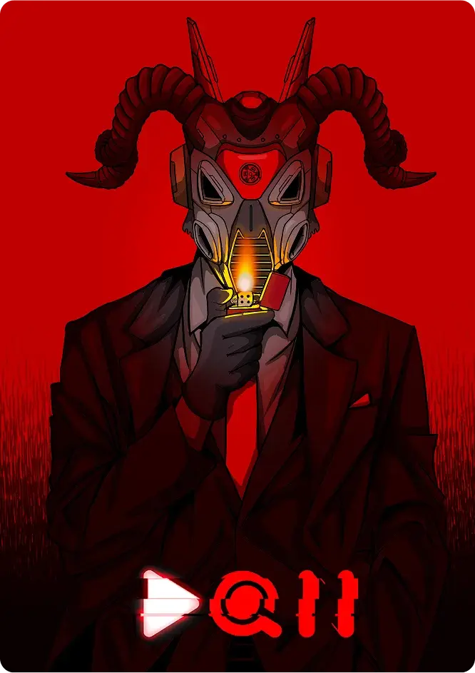 DQN series cover — masked figure with a lit lighter on a red field